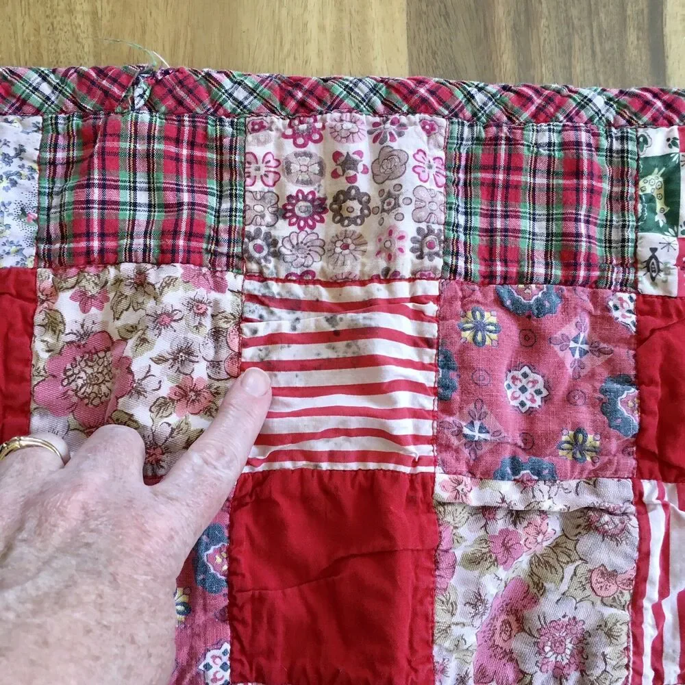 Set of 4 Vintage patchwork placemats with matching Napkins